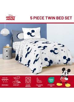 Jay Franco Jay Franco Disney Mickey Mouse Twin Comforter Set - 5 Piece Bedding Includes Sheet Set & Pillow Covers - Super Soft Cozy Celestial Bedding  - Image 4