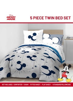 Jay Franco Jay Franco Disney Mickey Mouse Twin Comforter Set - 5 Piece Bedding Includes Sheet Set & Pillow Covers - Super Soft Cozy Celestial Bedding  - Image 2