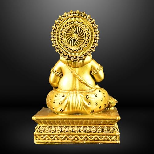 NEEANN Lord Kuber Statue – 4.5” Polystone Idol for Wealth & Prosperity | Vastu Lord Kuberan Murti in Brass Colour for Home, Office, Temple | Sarvahna, Dhanadaya, Kuvera - Image 5