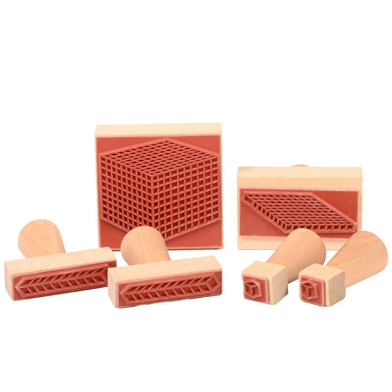 READY 2 LEARN Base 10 Block Stamps - Set of 6 - Wooden Stamps for Early Math Activities and DIY - Use for Flashcards, Worksheets, Homework and Scrapbooks - Image 1