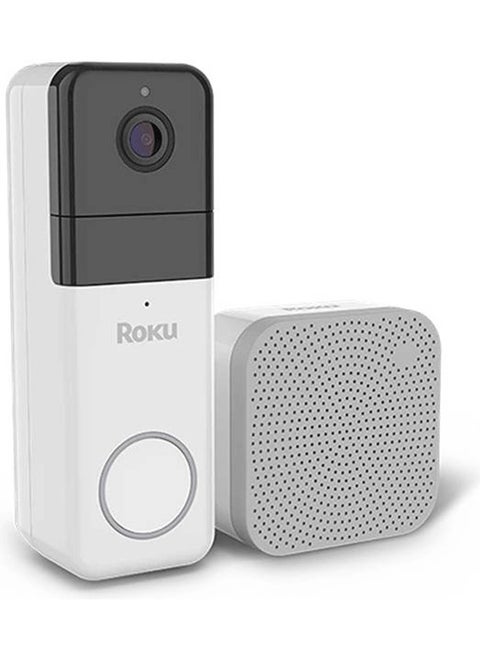 Wire-Free Video Doorbell & Chime SE (1-Pack) with Motion & Sound Detection Voice Control - White
