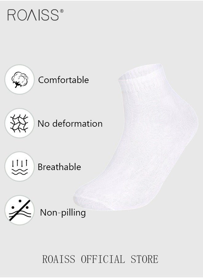 roaiss 5 Pairs Disposable Mid Calf Socks for Women Portable Throwaway Compressed Cotton Socks Sweat Absorbent and Breathable Crew Sock for Sports Business or Travel  - Image 3