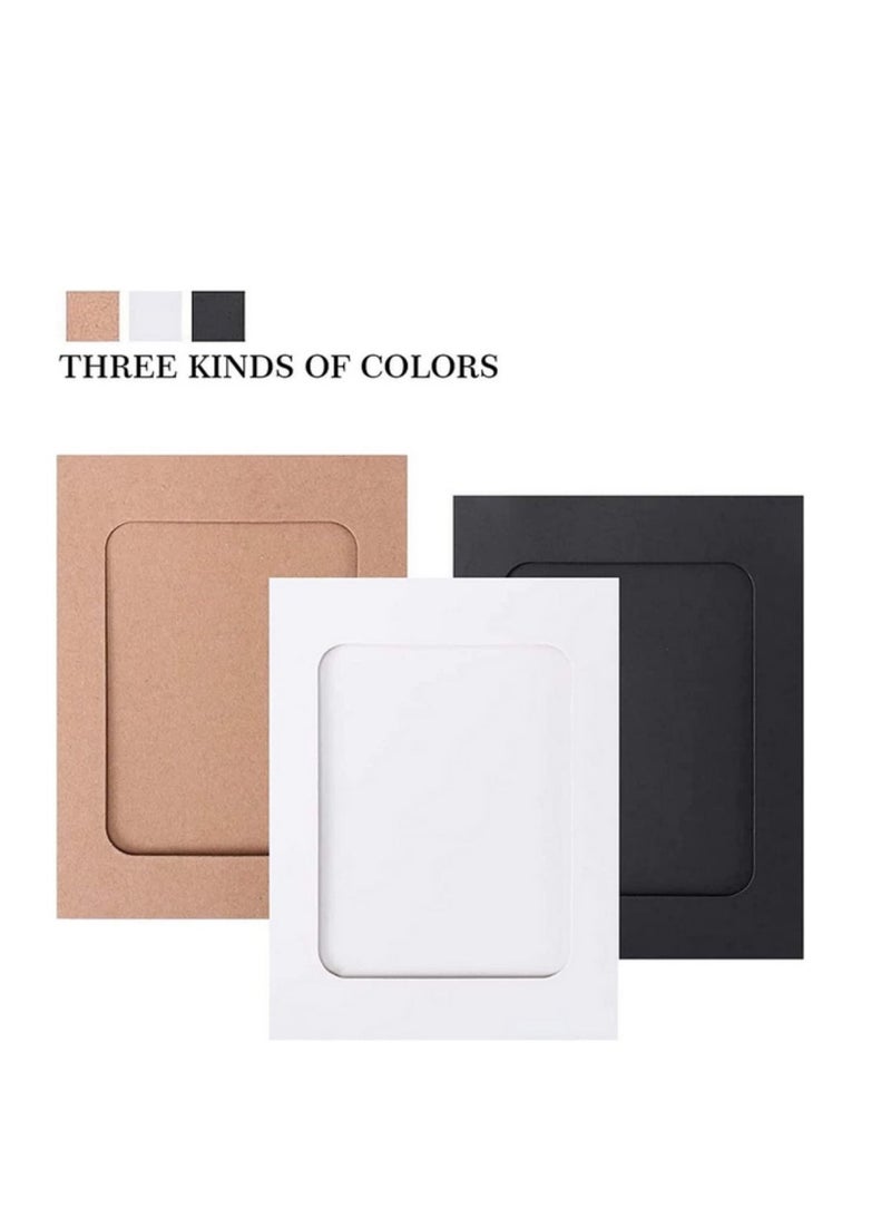Mixed Colors Paper Photo Frame Set with Wooden Clip and String 30PCS/Set Wall Photo Frame Hanging Picture Album Party Decoration - Image 3
