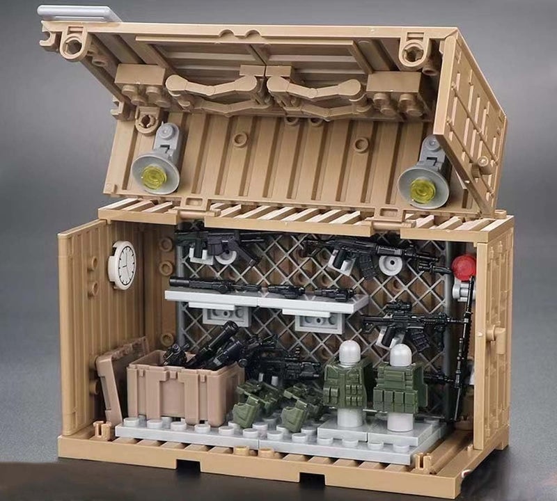 ENHANA Military Weapons and Equipment Warehouse WW2 Army Containers Command Operations Army Soldier Accessories Building Block Toy Battle Sets for Kids - Image 3
