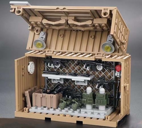 ENHANA Military Weapons and Equipment Warehouse WW2 Army Containers Command Operations Army Soldier Accessories Building Block Toy Battle Sets for Kids - Image 1