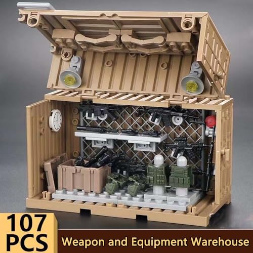 ENHANA Military Weapons and Equipment Warehouse WW2 Army Containers Command Operations Army Soldier Accessories Building Block Toy Battle Sets for Kids - Image 5