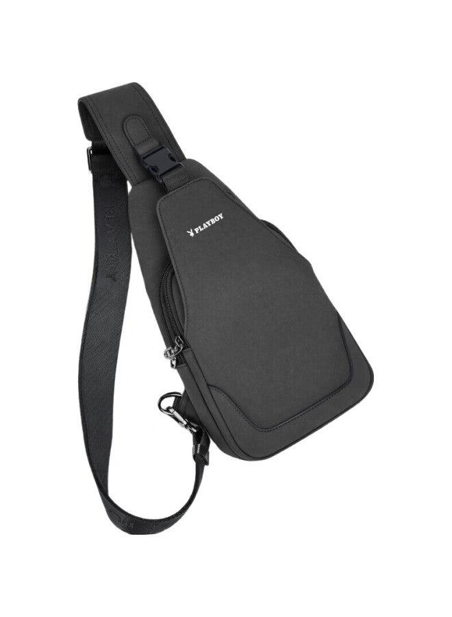 Playboy Shoulder Crossbody Bag, Men'S Handbag, Large Capacity Chest Bag, Casual Backpack, Portable Travel Phone Bag, Black - Image 2