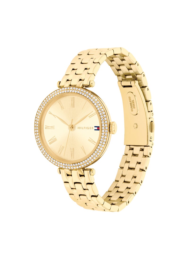 TOMMY HILFIGER - Round Analog Women's Champagne Case Watch - 1782718 - Image 1