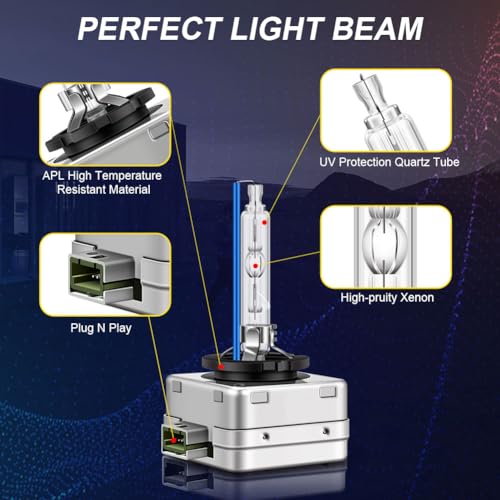 Erato D3S Xenon Headlight Bulbs 8000K 35W Ice Blue Xenon Bulbs 12V Car Replacement Bulbs- Pack of 2 - Image 5