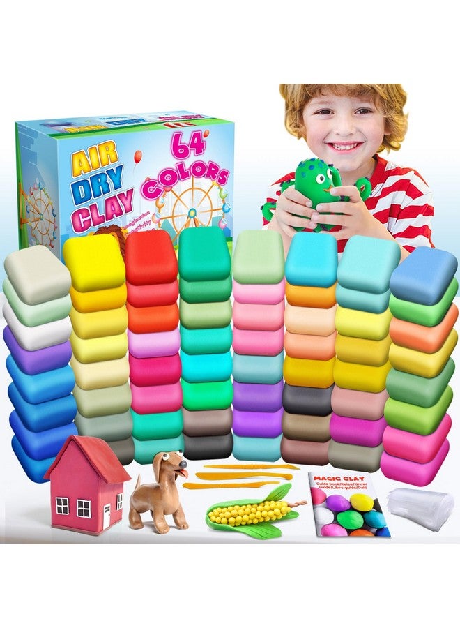 ESSENSON Air Dry Clay 64 Colors, Modeling Clay For Kids, Diy Molding Magic Clay, Gift For Kids - Image 1