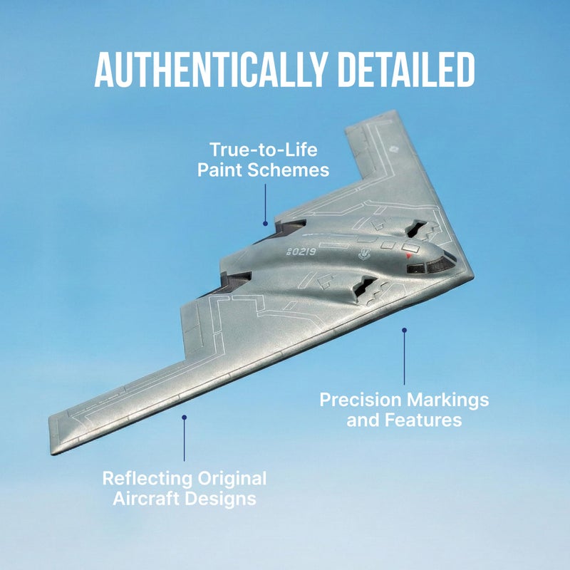Daron B-2 Spirit Stealth Bomber Die-Cast Model â€“ 1:280 Scale Long-Range Strategic Aircraft Replica with Display Stand, Highly Detailed, 3â€ Length x 7.4â€ Wingspan, Adult Collectible Ages 14+ - Image 3
