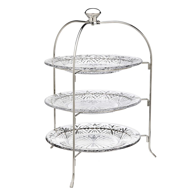 Godinger 3 Tiered Platter Stand - Dublin Crystal Collection - Image 2
