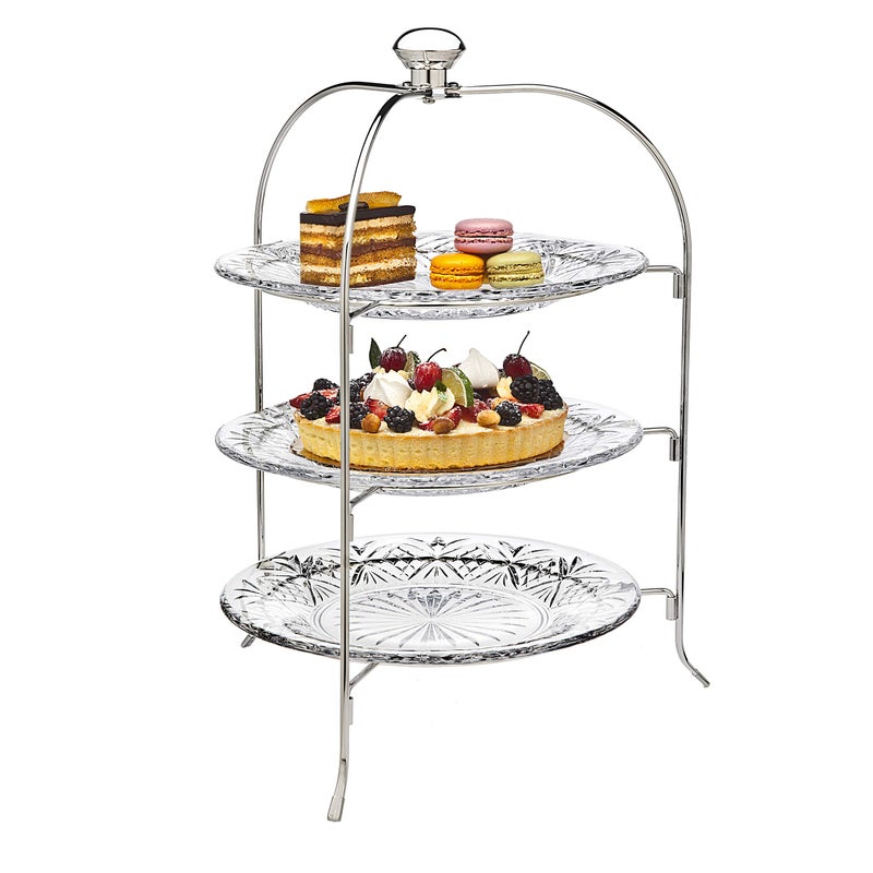 Godinger 3 Tiered Platter Stand - Dublin Crystal Collection - Image 1