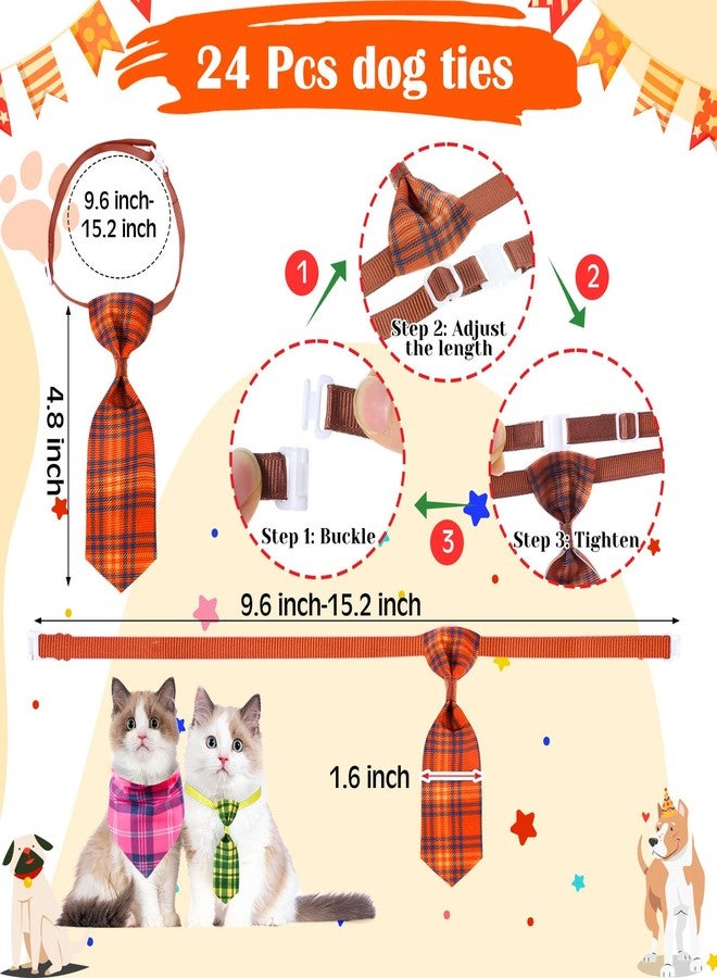 Bunnycool 72 Pcs Dog Bandanas Tie Set Summer Bulks Pet Scarves with Assorted Plaid Pattern Adjustable Cute Dog Triangle Scarfs Neck Ties for Holiday Birthday Accessories - Image 3