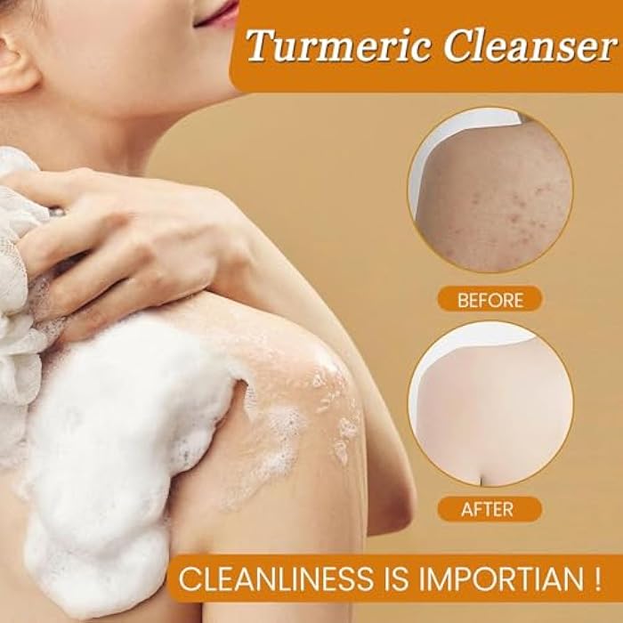 HABOHUSE Turmeric Wash and Care Two Piece Set, Turmeric Soap & Face Wash with Brush, Foaming Mousse Facial Deep Cleansing Exfoliating for Face & Body Skin Care (2,2Set) - Image 4