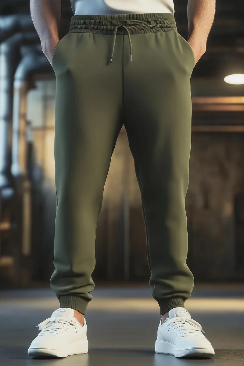 NOBERO  Olive Green Joggers for Men for Men | Best Price UAE