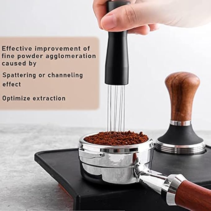 MAKINGTEC Espresso Coffee Stirrer Tool Espresso Auxiliary Espresso Tamper Professional Barista Hand Distribution Tool Stainless Steel Needle Type Distributor - Image 3