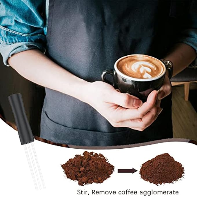 MAKINGTEC Espresso Coffee Stirrer Tool Espresso Auxiliary Espresso Tamper Professional Barista Hand Distribution Tool Stainless Steel Needle Type Distributor - Image 2