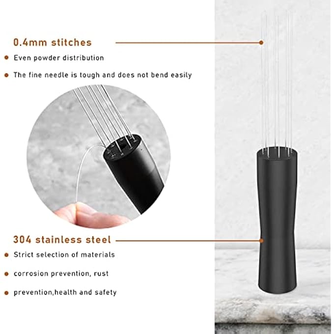 MAKINGTEC Espresso Coffee Stirrer Tool Espresso Auxiliary Espresso Tamper Professional Barista Hand Distribution Tool Stainless Steel Needle Type Distributor - Image 4