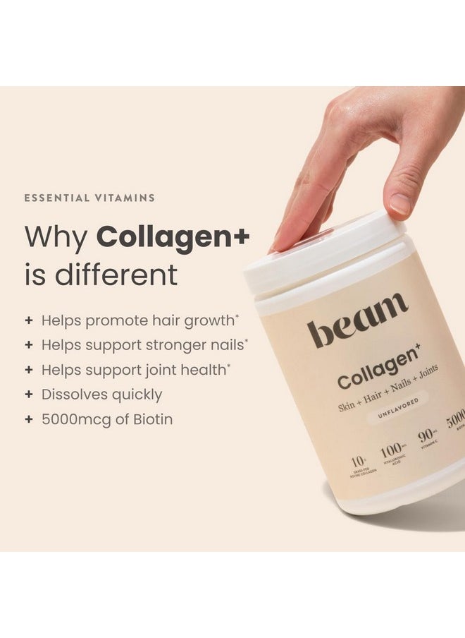 BEAM - Beam Collagen Powder, Collagen Peptides For Women & Men, Grass Fed Collagen Supplements with Biotin, Protein and Hyaluronic Acid, Hair, Skin, Nail & Joint Support, Gluten Free, Sugar Free, 30 Servings - Image 1