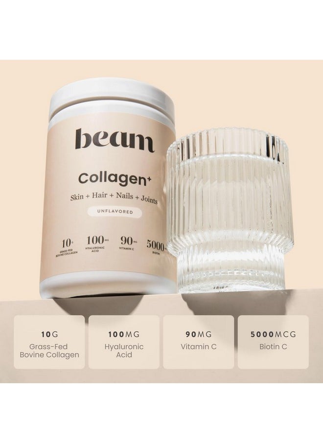 BEAM - Beam Collagen Powder, Collagen Peptides For Women & Men, Grass Fed Collagen Supplements with Biotin, Protein and Hyaluronic Acid, Hair, Skin, Nail & Joint Support, Gluten Free, Sugar Free, 30 Servings - Image 1