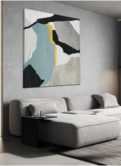 LOWHA Square Canvas Wall Art Stretched Over Wooden Frame with Abstract Oil Painting  - Image 2