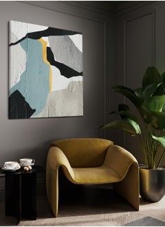 LOWHA Square Canvas Wall Art Stretched Over Wooden Frame with Abstract Oil Painting  - Image 3