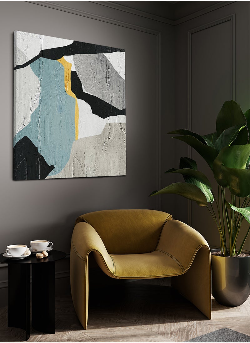 LOWHA - Square Canvas Wall Art Stretched Over Wooden Frame with Abstract Oil Painting - Image 1