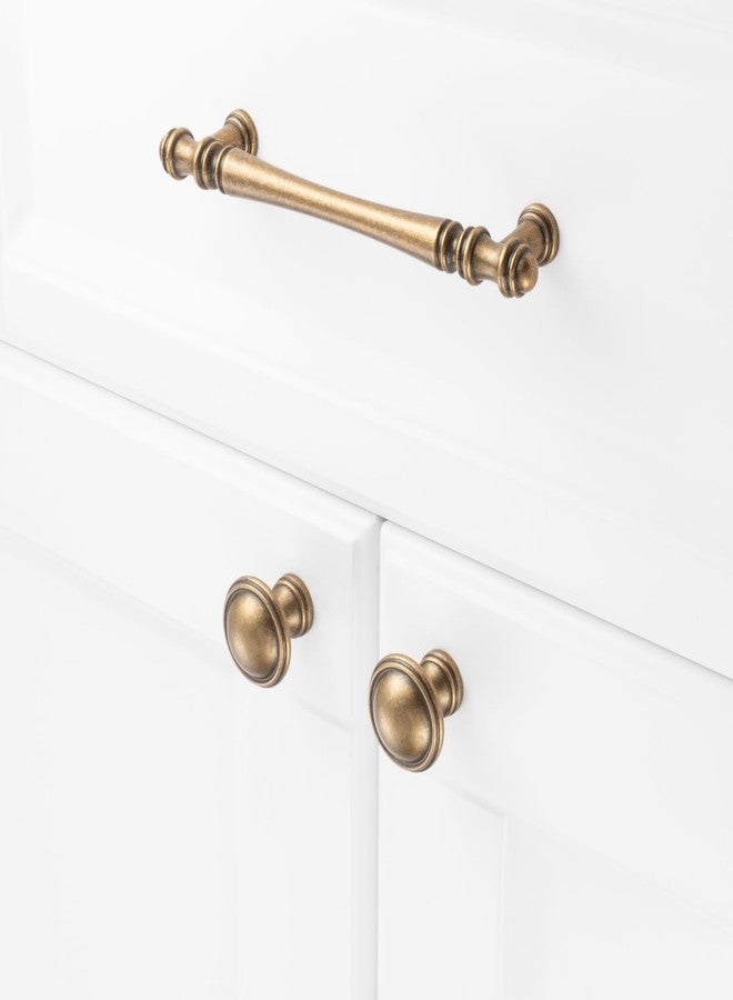 KOOFIZO 10 Pack 5 Inch Antique Brass Cabinet Pulls Vintage Brass Cabinet Handles Brass Cabinet Hardware P30 for Kitchen Cabinets Drawer Dresser Cupboard Bedroom Bathroom - Image 3