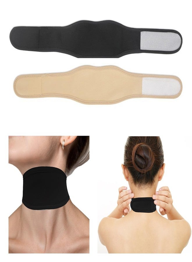BODHIS 2 Pcs Trach Covers for Tracheostomy Tube Holder Adjustable Tracheostomy Supplies Dust- Proof Shield Neck Trach Cover Band Reusable Tracheostomy Care Kits for Men and Women (Black Beige - Image 1