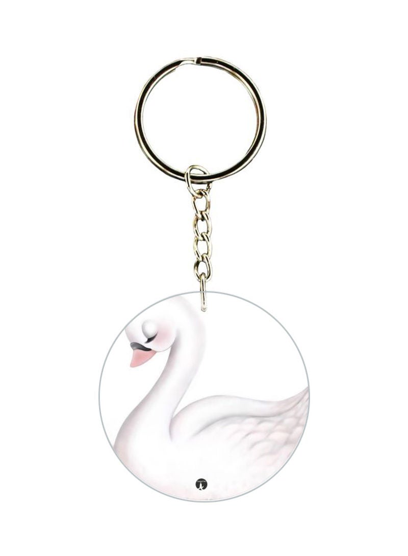 RKN Double Sided Swan Printed Keychain