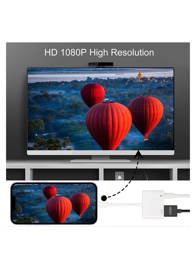 ELTRAZONE - Adapter for iPhone to TV,iPad to HDMI,1080P HD Digital AV Adapter(No Need Power) Video & Audio Sync Screen Connector Compatibility with iPhone 14/13/12/11/X/8 - Image 1