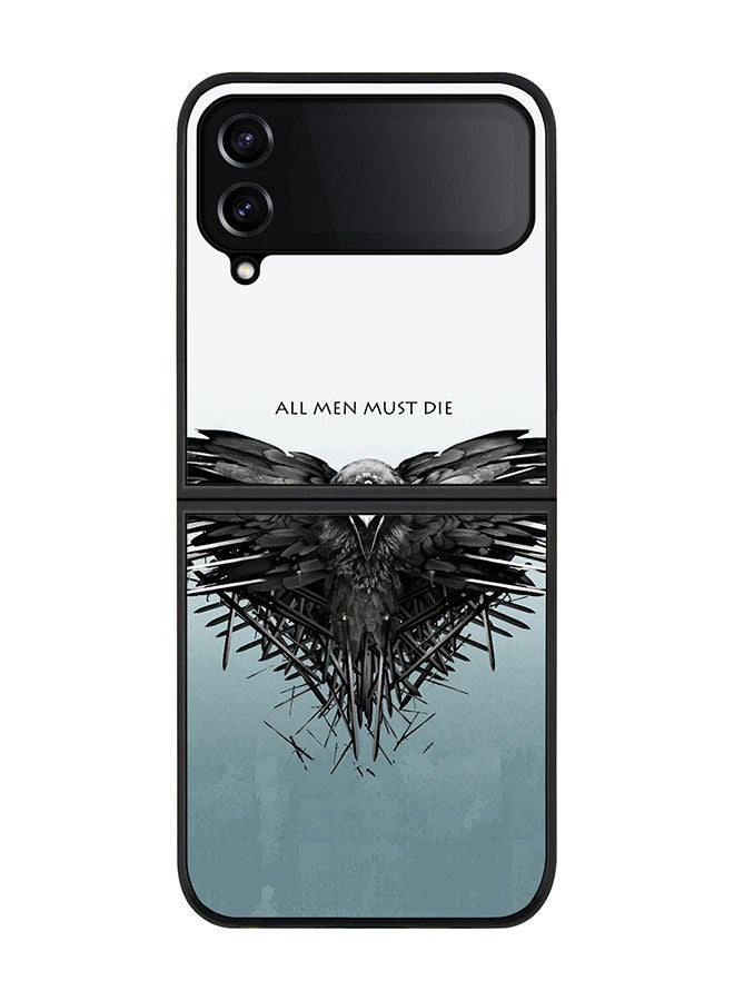 Stylizedd Rugged Black edge case for Samsung Galaxy Z Flip4 Slim fit Soft Case Flexible Rubber Edges Anti Drop TPU Gel Thin Cover - GOT All Men Must Die - Image 1