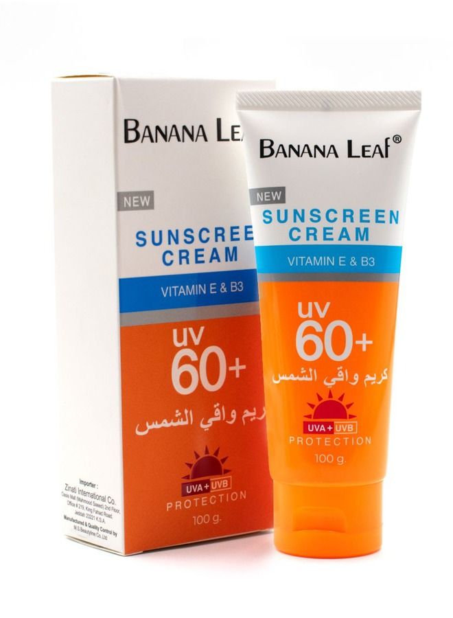 بانانا ليف كريم واقي شمس 60+ مع فيتامين  E&B3 100G 