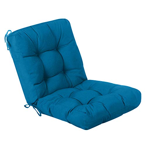 QILLOWAY Outdoor SeatBack Chair Cushion Tufted Pillow SpringSummer Seasonal Replacement All Weather Cushions Peacock Blue