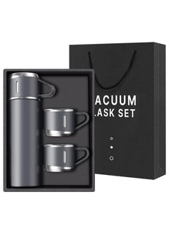 Generic Original 500ml Thermos Mug with 3 Cups, Thermal Bottle, Vacuum Insulated Tea Coffee Thermos 304 Stainless Steel Travel Mug for Hot and Cold Drinks, Perfect for Kids and Babies. Leakproof Design and Great Gift for Outdoor, Office, Home, Sports - Coffee Mug Nescafe Cappuccino Tea - Car Seat Mug - Coffee Mug - Double Wall Stainless Steel Insulated - Vacuum Insulated Stainless Steel Double Wall Thermal Cup for Tea Coffee Travel - Thermos Set with 3 Cups - Stainless Steel Vacuum Insulated Water Bottle - Insulated Flask Set with 3 Cups  - Image 1