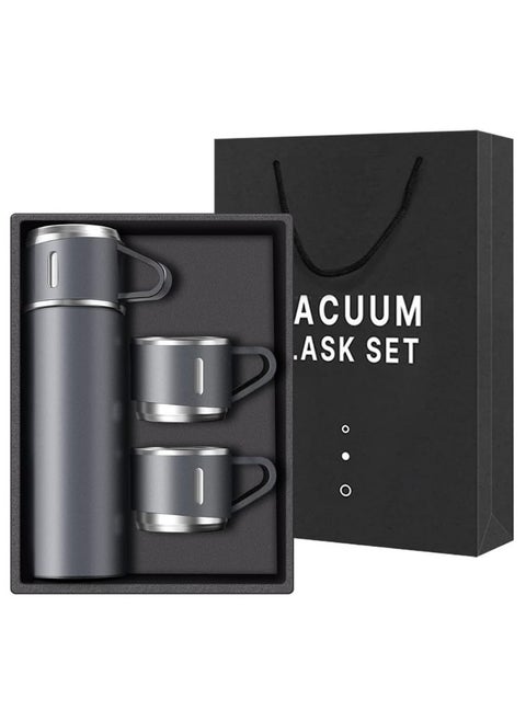 Original 500ml Thermos Mug with 3 Cups, Thermal Bottle, Vacuum Insulated Tea Coffee Thermos 304 Stainless Steel Travel Mug for Hot and Cold Drinks, Perfect for Kids and Babies. Leakproof Design and Great Gift for Outdoor, Office, Home, Sports - Coffee Mug Nescafe Cappuccino Tea - Car Seat Mug - Coffee Mug - Double Wall Stainless Steel Insulated - Vacuum Insulated Stainless Steel Double Wall Thermal Cup for Tea Coffee Travel - Thermos Set with 3 Cups - Stainless Steel Vacuum Insulated Water Bottle - Insulated Flask Set with 3 Cups