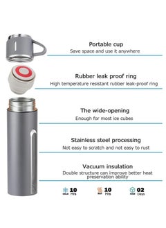 Generic Original 500ml Thermos Mug with 3 Cups, Thermal Bottle, Vacuum Insulated Tea Coffee Thermos 304 Stainless Steel Travel Mug for Hot and Cold Drinks, Perfect for Kids and Babies. Leakproof Design and Great Gift for Outdoor, Office, Home, Sports - Coffee Mug Nescafe Cappuccino Tea - Car Seat Mug - Coffee Mug - Double Wall Stainless Steel Insulated - Vacuum Insulated Stainless Steel Double Wall Thermal Cup for Tea Coffee Travel - Thermos Set with 3 Cups - Stainless Steel Vacuum Insulated Water Bottle - Insulated Flask Set with 3 Cups  - Image 3