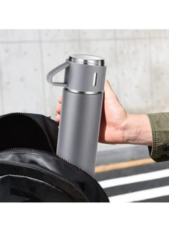 Generic Original 500ml Thermos Mug with 3 Cups, Thermal Bottle, Vacuum Insulated Tea Coffee Thermos 304 Stainless Steel Travel Mug for Hot and Cold Drinks, Perfect for Kids and Babies. Leakproof Design and Great Gift for Outdoor, Office, Home, Sports - Coffee Mug Nescafe Cappuccino Tea - Car Seat Mug - Coffee Mug - Double Wall Stainless Steel Insulated - Vacuum Insulated Stainless Steel Double Wall Thermal Cup for Tea Coffee Travel - Thermos Set with 3 Cups - Stainless Steel Vacuum Insulated Water Bottle - Insulated Flask Set with 3 Cups  - Image 4