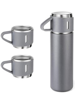 Generic Original 500ml Thermos Mug with 3 Cups, Thermal Bottle, Vacuum Insulated Tea Coffee Thermos 304 Stainless Steel Travel Mug for Hot and Cold Drinks, Perfect for Kids and Babies. Leakproof Design and Great Gift for Outdoor, Office, Home, Sports - Coffee Mug Nescafe Cappuccino Tea - Car Seat Mug - Coffee Mug - Double Wall Stainless Steel Insulated - Vacuum Insulated Stainless Steel Double Wall Thermal Cup for Tea Coffee Travel - Thermos Set with 3 Cups - Stainless Steel Vacuum Insulated Water Bottle - Insulated Flask Set with 3 Cups  - Image 5