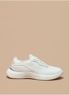 Celeste Women's Panelled Low Ankle Sneakers with Lace-Up Closure  - Image 3