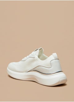 Celeste Women's Panelled Low Ankle Sneakers with Lace-Up Closure  - Image 2