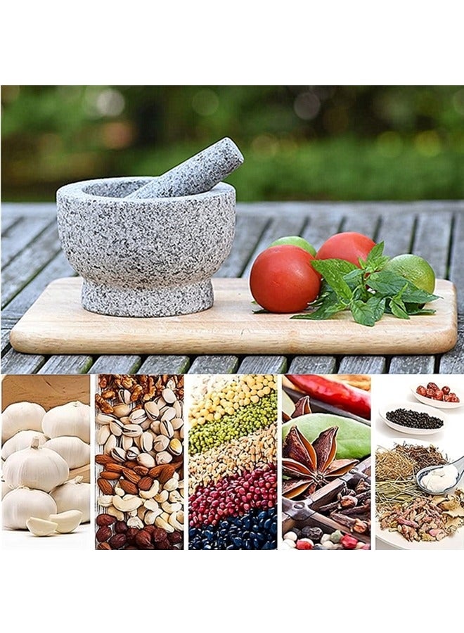 Beauenty Granite Mortar And Pestle Set,Molcajete Mexicano,Stone Mortar And Pestle,Guacamole Bowl,Spice Grinder Hand,Spice,Herb And Avocado Masher For Guacamole,Salsa And Pesto Crush - Image 4