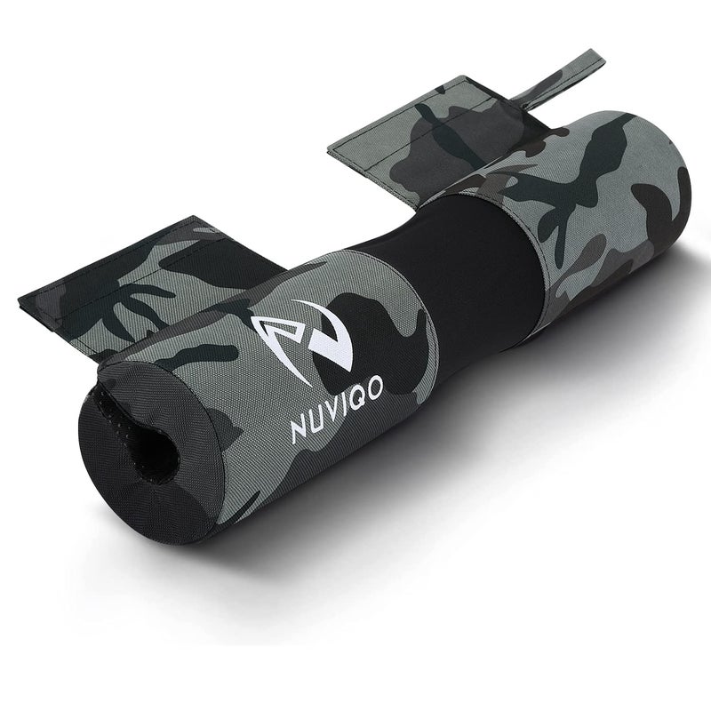 Nuviqo Barbell Squat Pad with Thick Foam and Nylon Padding - Neck & Shoulder Protective Pad Provides Support for Squats, Lunges & Hip Thrusts - Fits Olympic Standard Weightlifting Bar - Image 1
