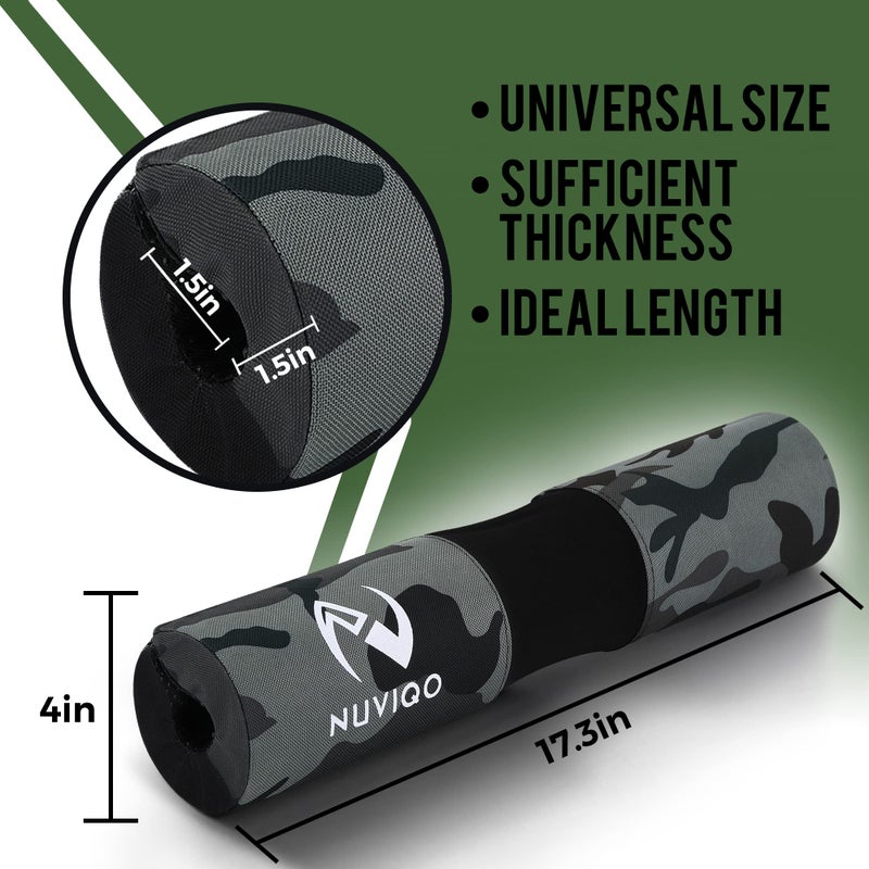 Nuviqo Barbell Squat Pad with Thick Foam and Nylon Padding - Neck & Shoulder Protective Pad Provides Support for Squats, Lunges & Hip Thrusts - Fits Olympic Standard Weightlifting Bar - Image 3