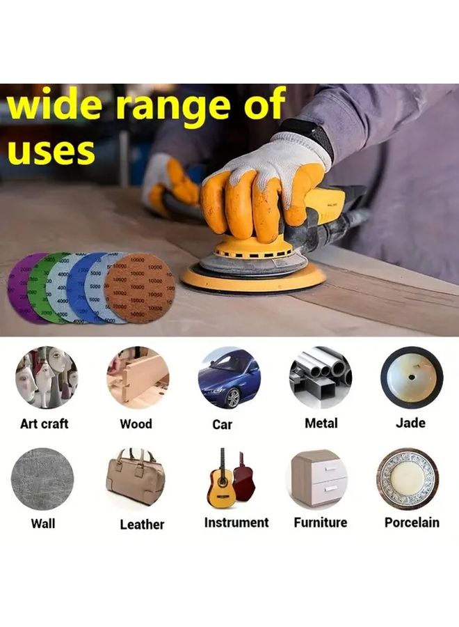 5 Inch Wet Dry Sandpaper Discs 30 Pack Assorted Grits 2000 10000 Aluminum Oxide Abrasive - Image 5