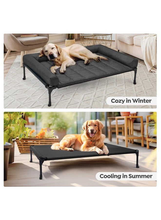 Veehoo Cooling Elevated Dog Bed + Waterproof Removable Pillow-Top Mat, Bolster Dog Cot Bed, Raised Pet Cot with Breathable Mesh, No-Slip Feet, Dog Couch Bed for Indoor & Outdoor, Large, Black CWC2331B - pzsku/Z522F1778AAAECE3B9476Z/45/_/1737031612/d160e27c-4f7a-4b16-89b1-a3f06693f52c