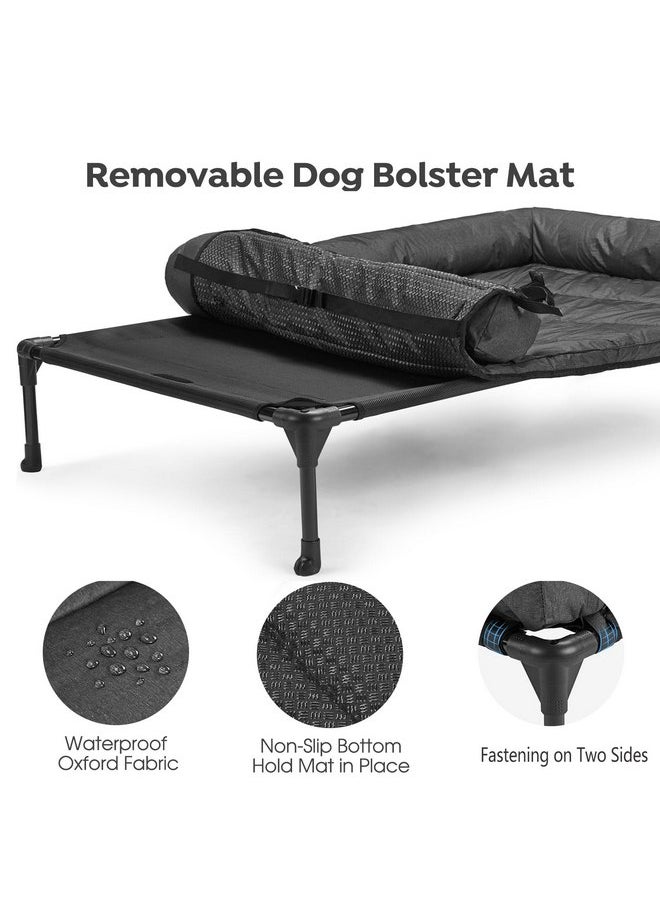 Veehoo Cooling Elevated Dog Bed + Waterproof Removable Pillow-Top Mat, Bolster Dog Cot Bed, Raised Pet Cot with Breathable Mesh, No-Slip Feet, Dog Couch Bed for Indoor & Outdoor, Large, Black CWC2331B - pzsku/Z522F1778AAAECE3B9476Z/45/_/1737031649/0784613f-fa84-455a-b17a-8e29fa6f09ac