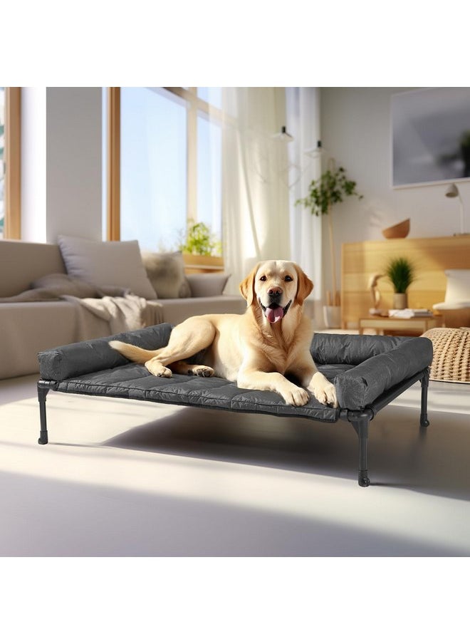 Veehoo Cooling Elevated Dog Bed + Waterproof Removable Pillow-Top Mat, Bolster Dog Cot Bed, Raised Pet Cot with Breathable Mesh, No-Slip Feet, Dog Couch Bed for Indoor & Outdoor, Large, Black CWC2331B - pzsku/Z522F1778AAAECE3B9476Z/45/_/1737032223/49679538-f133-4bc3-bee2-d17570014f41