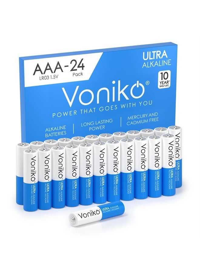 Voniko Premium Grade AAA Batteries - 24 Pack - Alkaline Triple A Battery - Ultra Long-Lasting, Leakproof 1.5v Batteries - 10-Year Shelf Life - Image 1